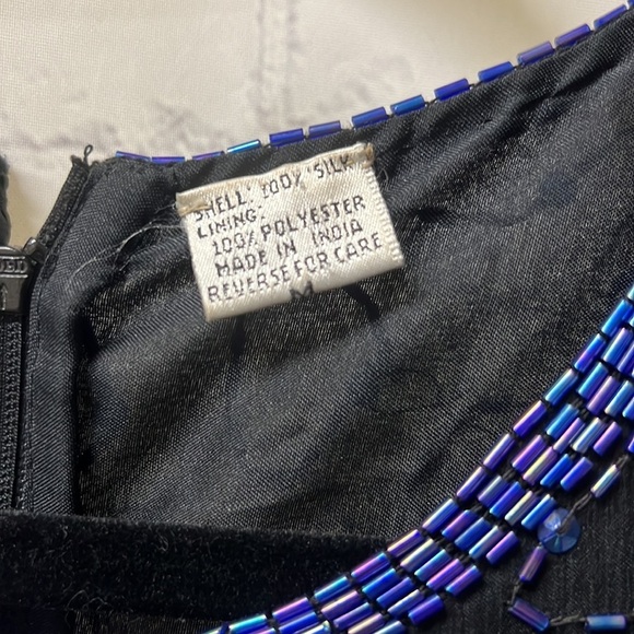 Cocktail dress. Denise Elle Size Black color with blue sequins all over dress - Picture 5 of 9